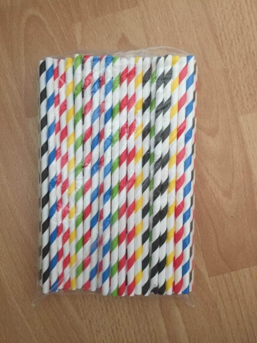 Imagen  Caña recta papel 6×200 - 100x10x100 unidades varios colores