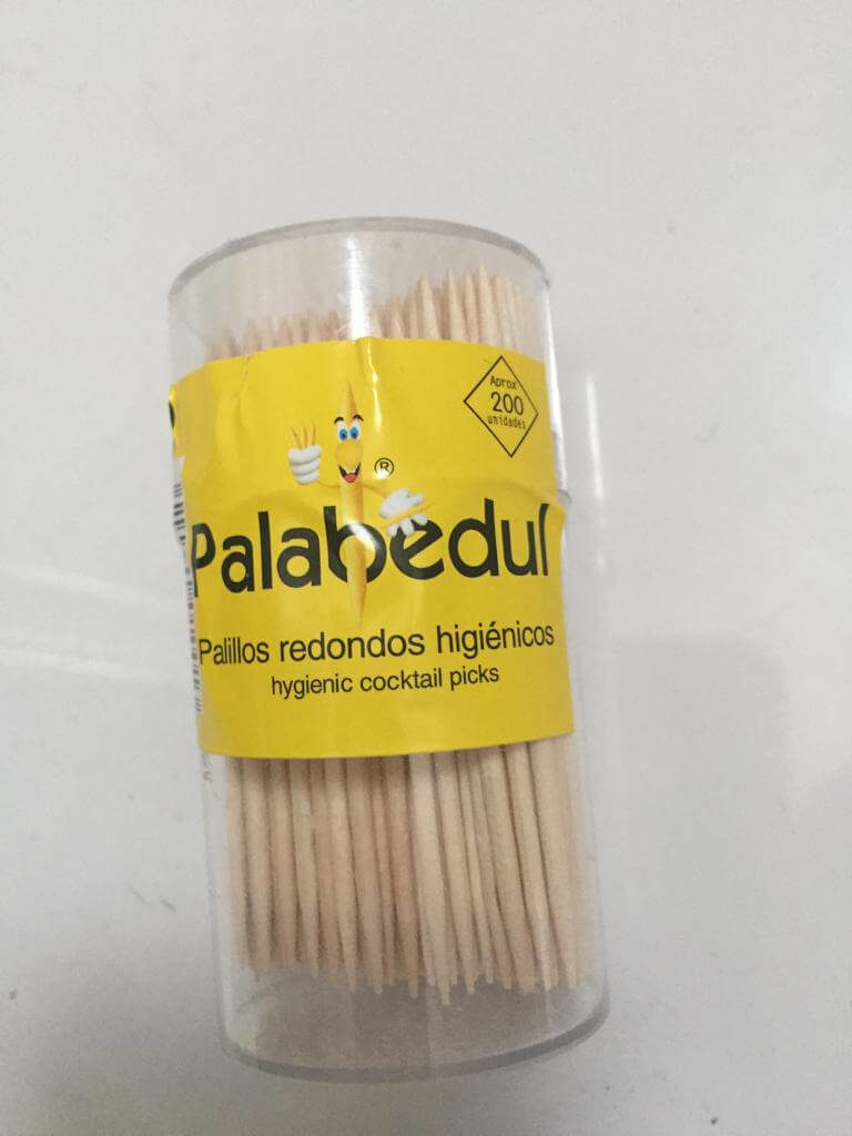 palillos palabedul en bote de plastico