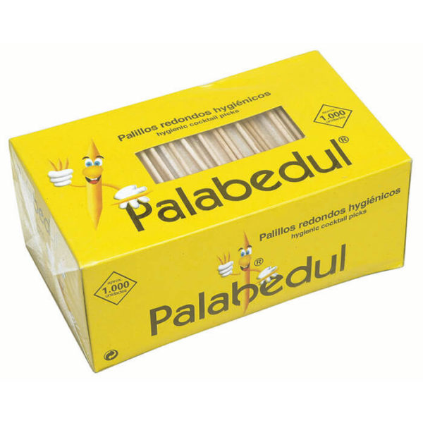 caja de palillos redondos celofan